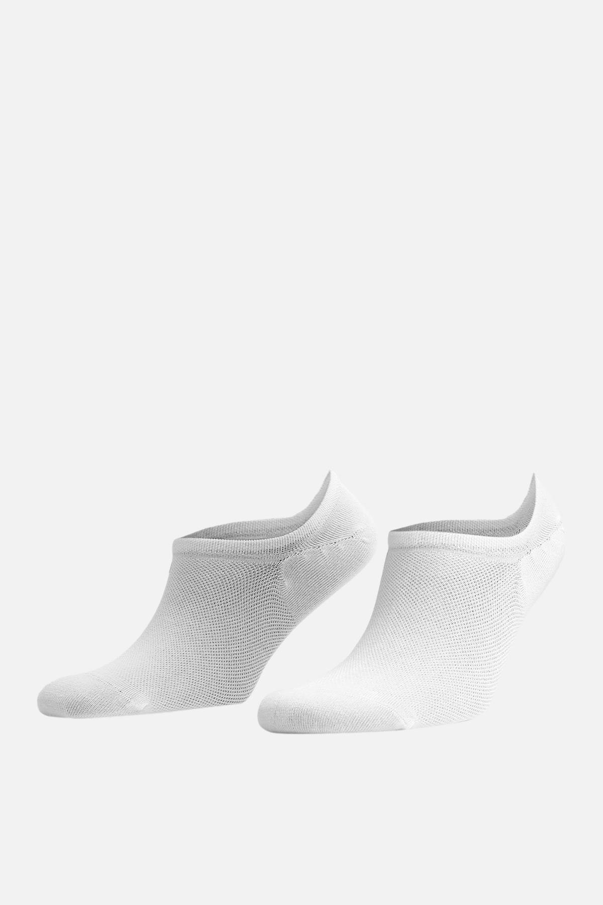 Mısırlı Kadın Pamuklu Tekli Beyaz Yazlık Sneaker Çorap   M 70350 B