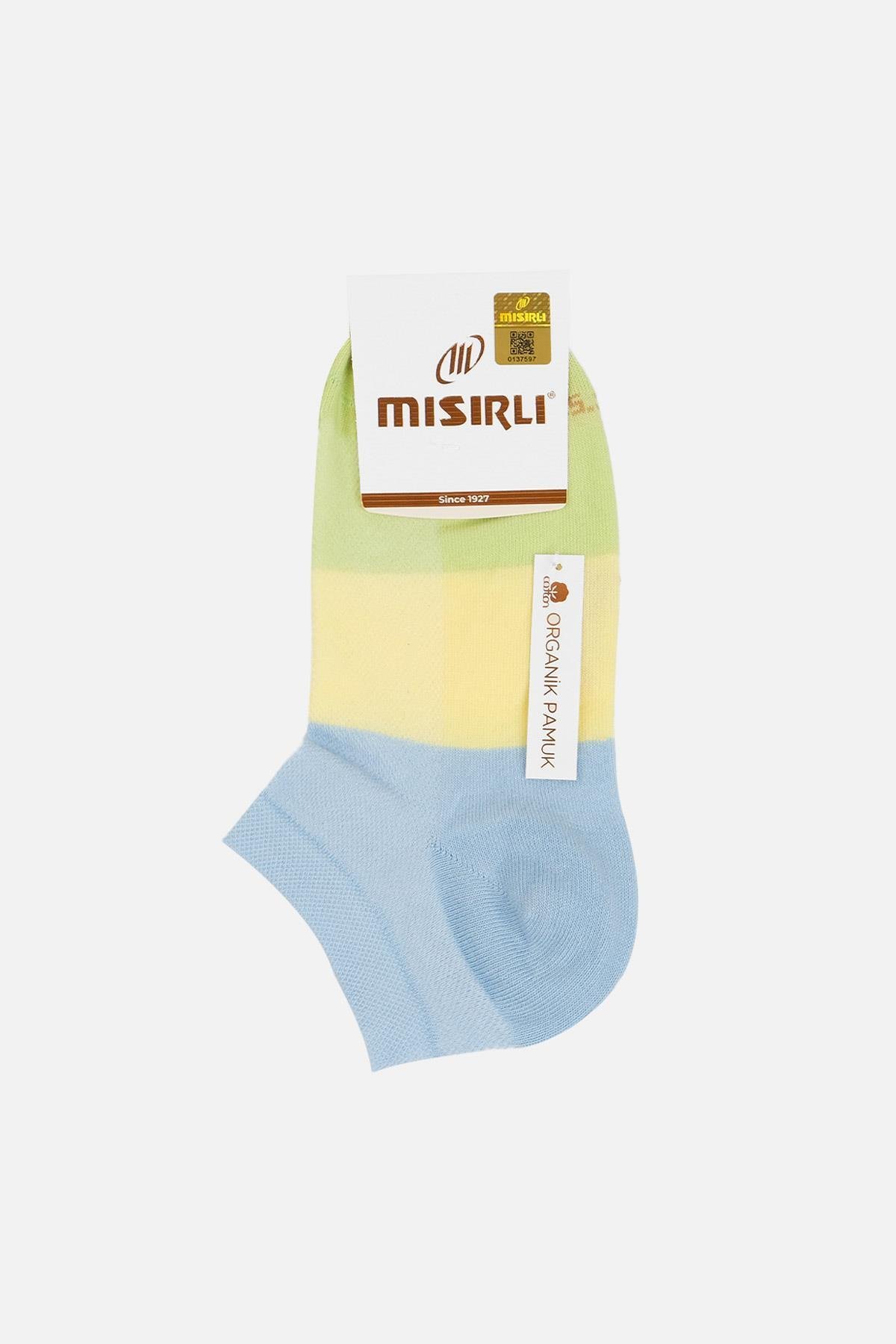 Mısırlı Kadın Pamuklu Tekli Mavi Patik Çorap - M-70200-M