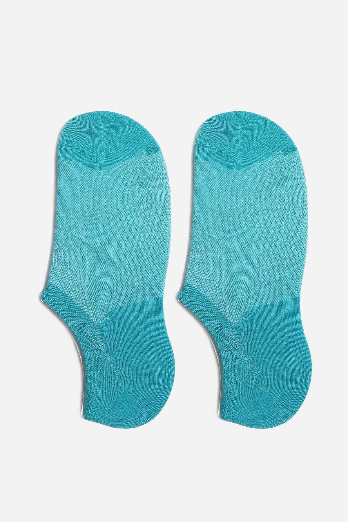 Mısırlı Kadın Pamuklu Tekli Mavi Yazlık Sneaker Çorap