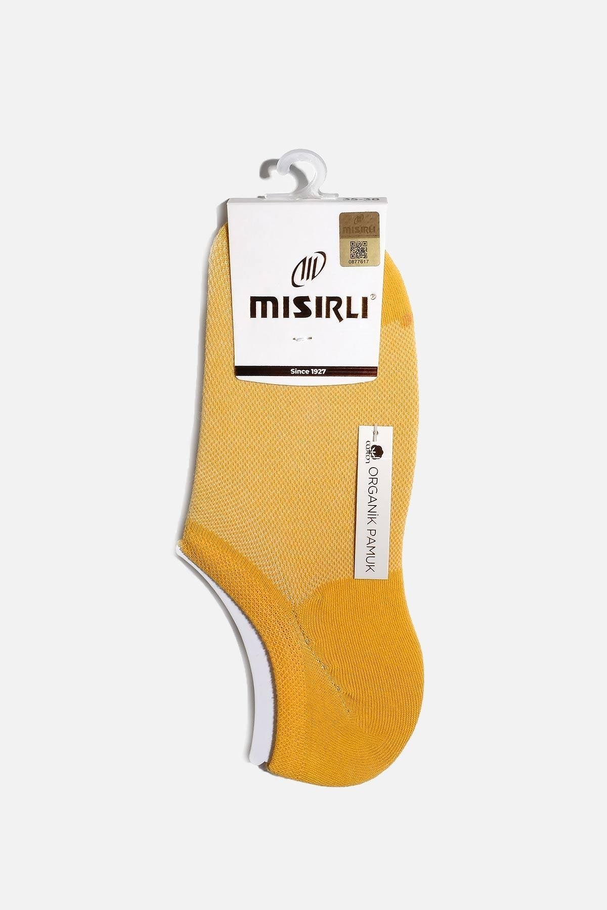Mısırlı Kadın Pamuklu Tekli Sarı Yazlık Sneaker Çorap