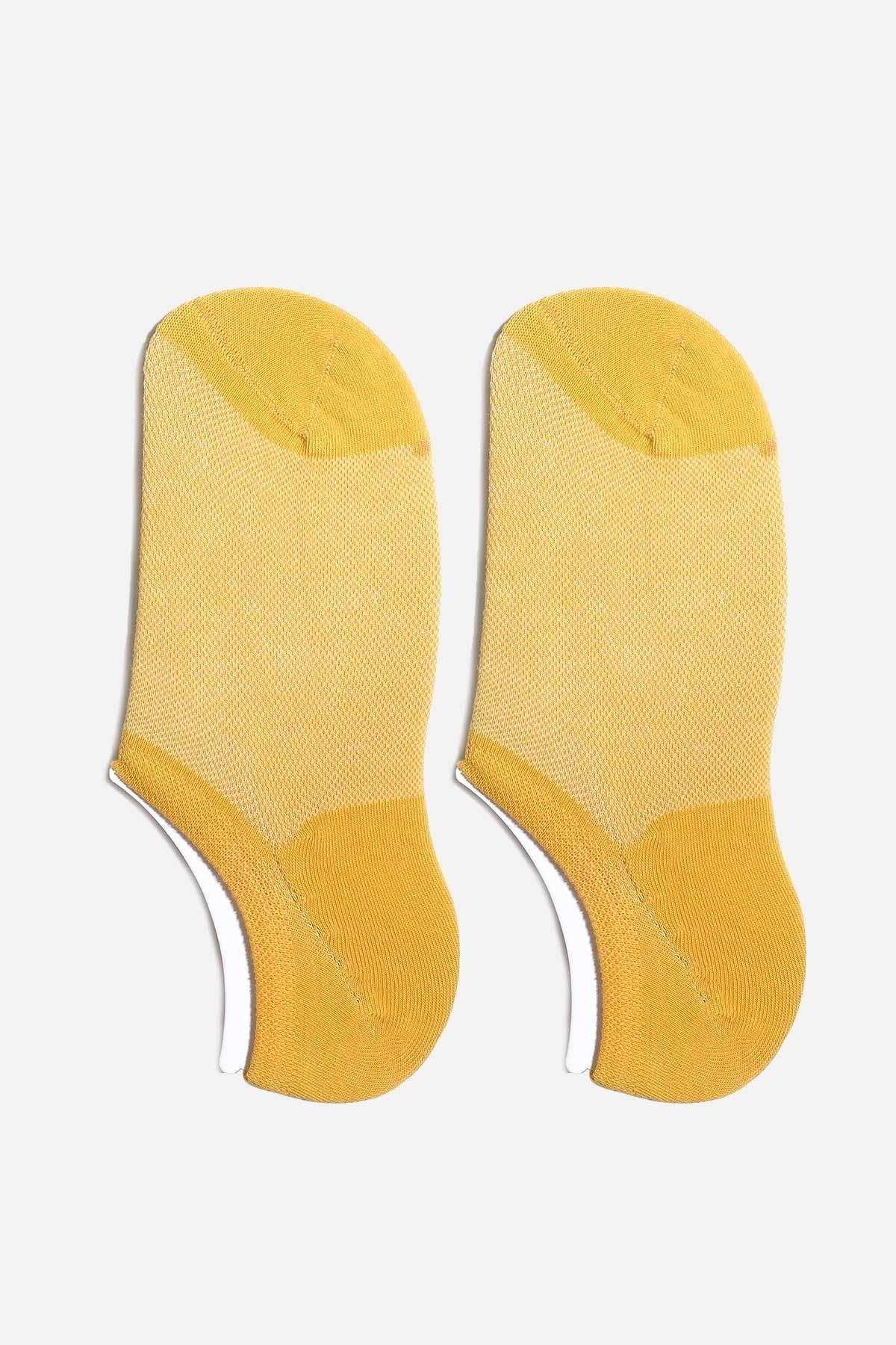 Mısırlı Kadın Pamuklu Tekli Sarı Yazlık Sneaker Çorap