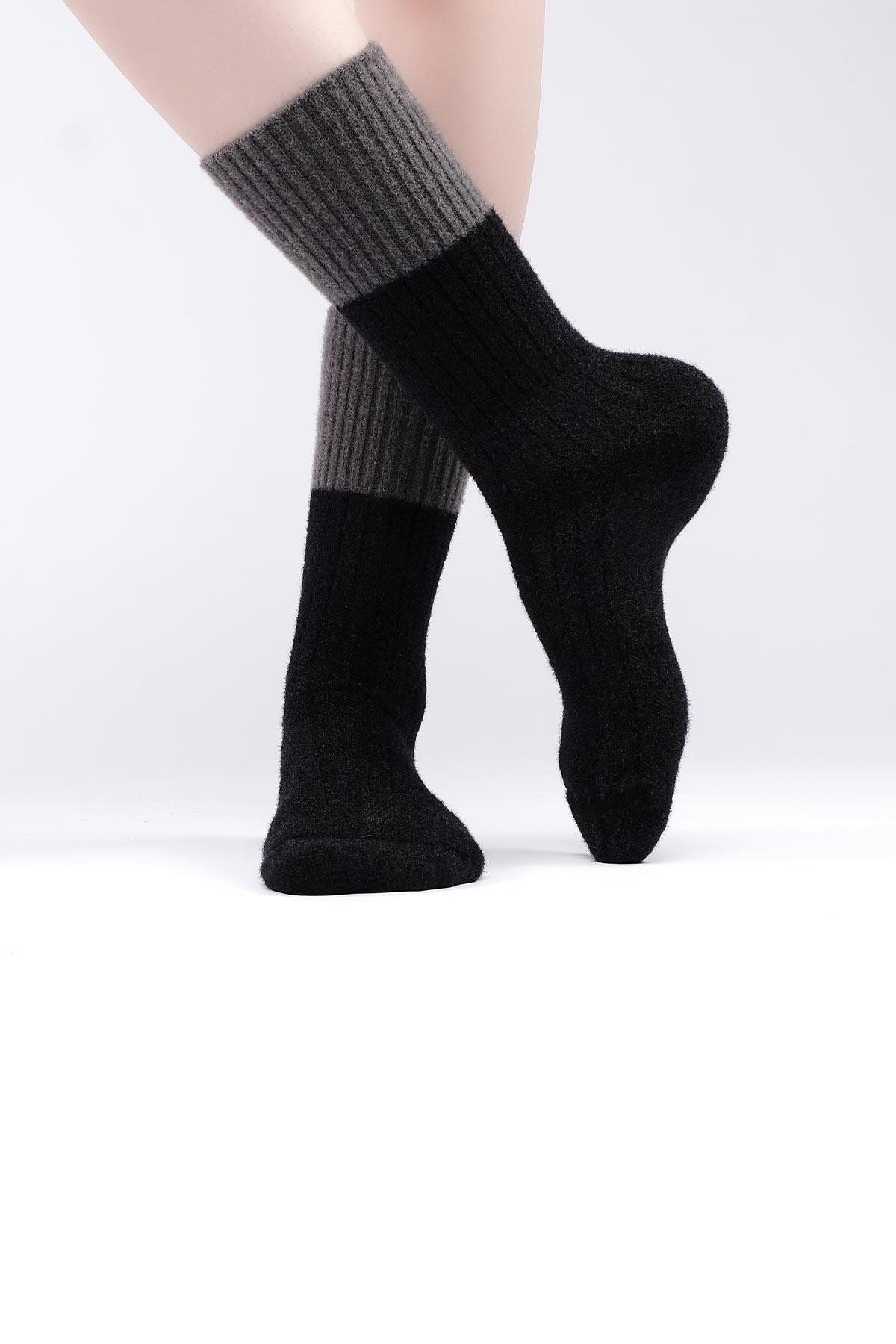 Mısırlı Kadın Soft Peluş Termal Tekli Siyah Soket Çorap