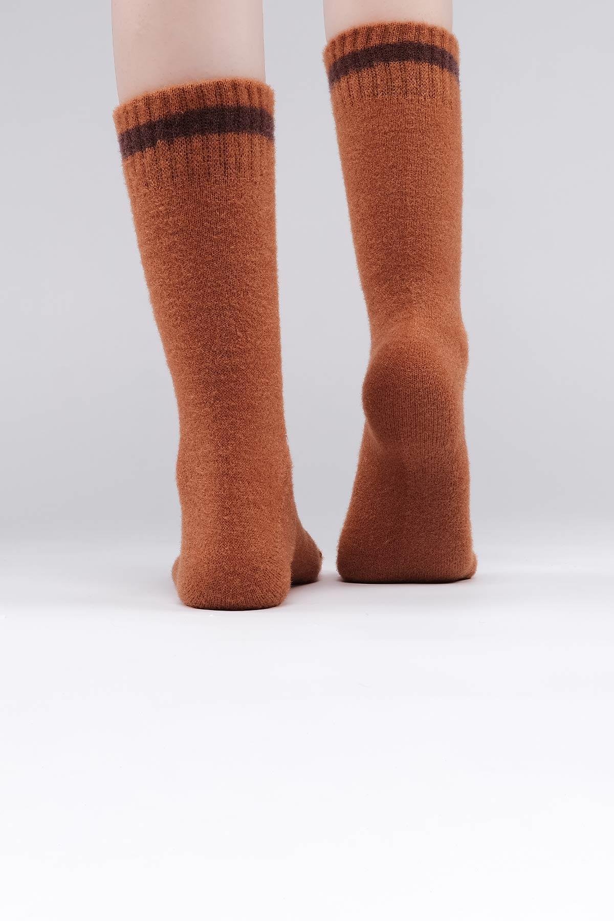Mısırlı Kadın Soft Peluş Termal Tekli Kiremit Soket Çorap