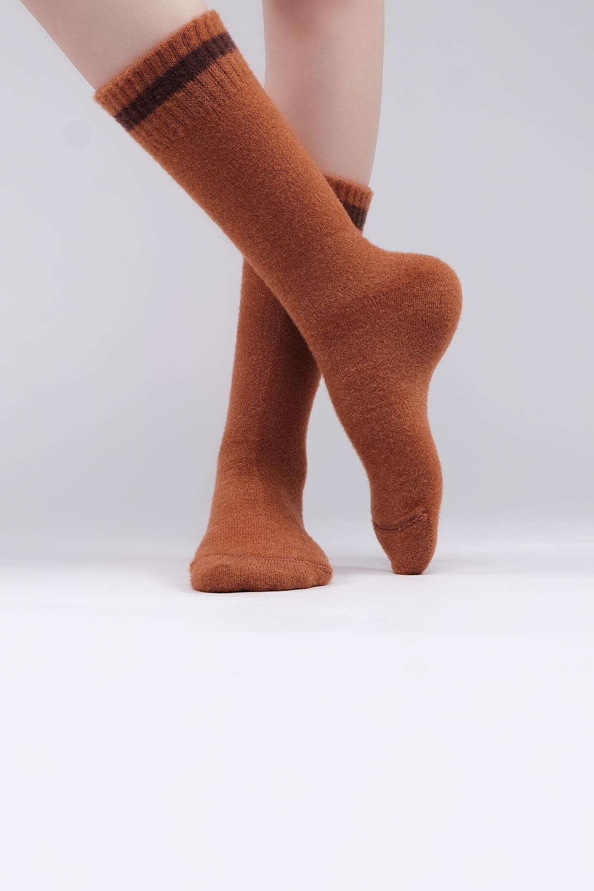 Mısırlı Kadın Soft Peluş Termal Tekli Kiremit Soket Çorap