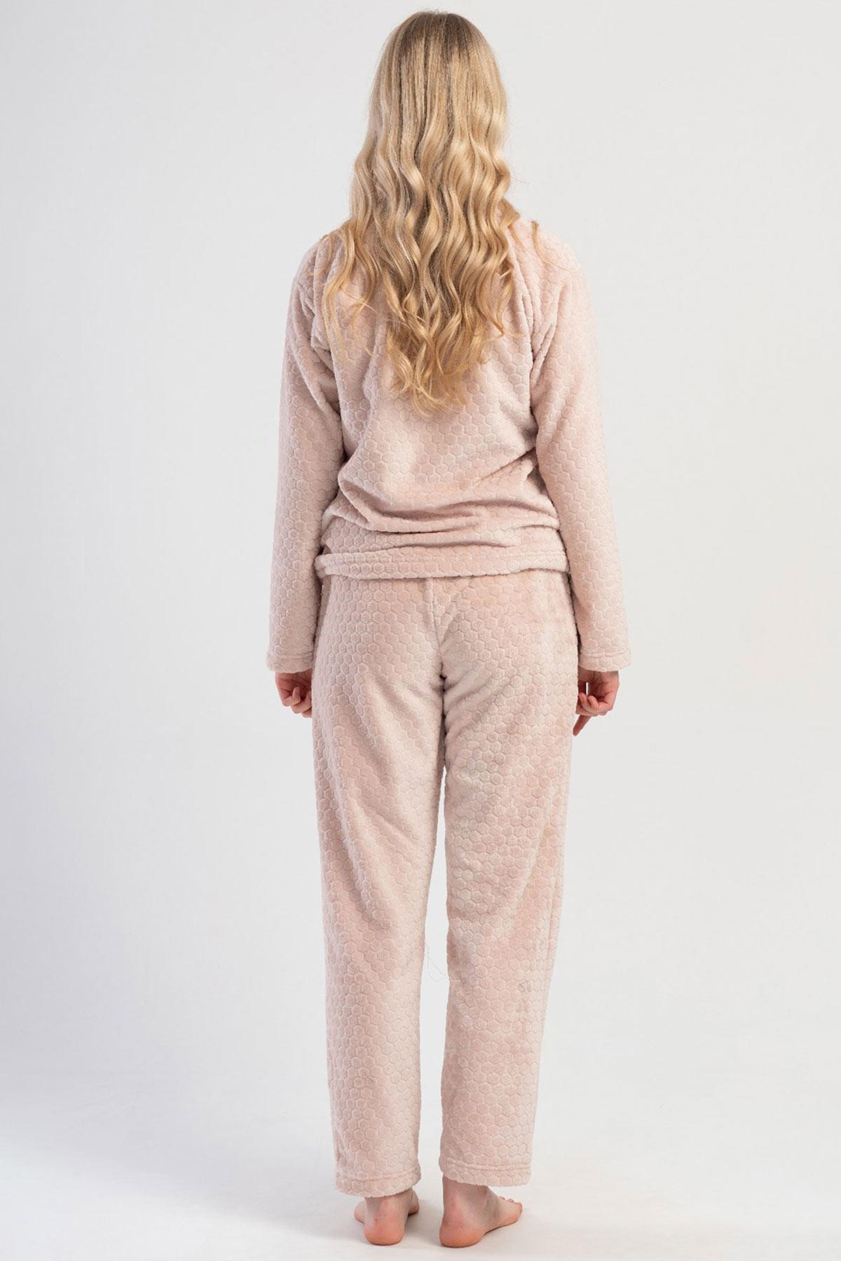 Mısırlı Kadın Welsoft Uzun Kollu Bej Pijama Takımı