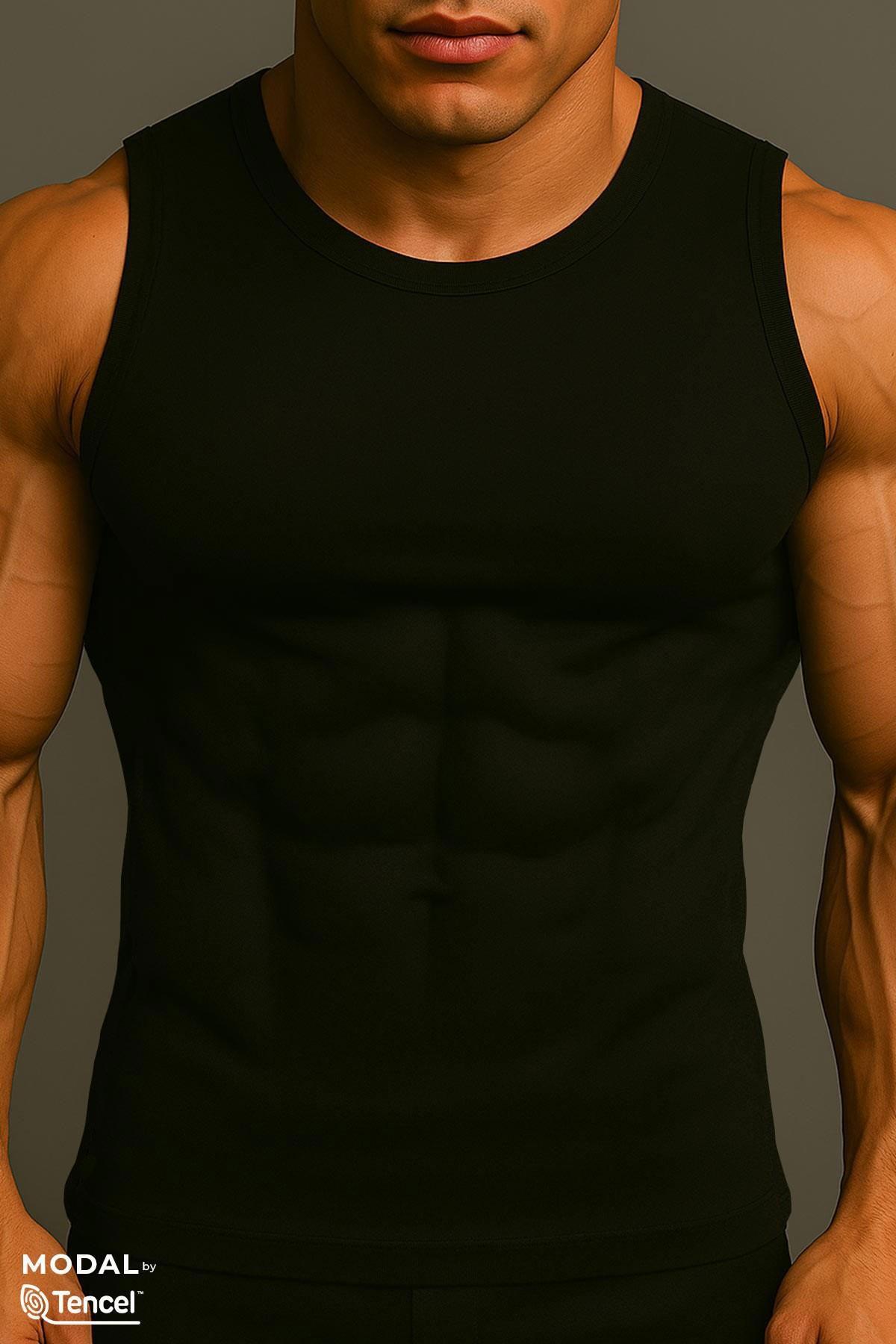Mısırlı Modal by TENCEL HERCULES Sporcu Siyah Atlet