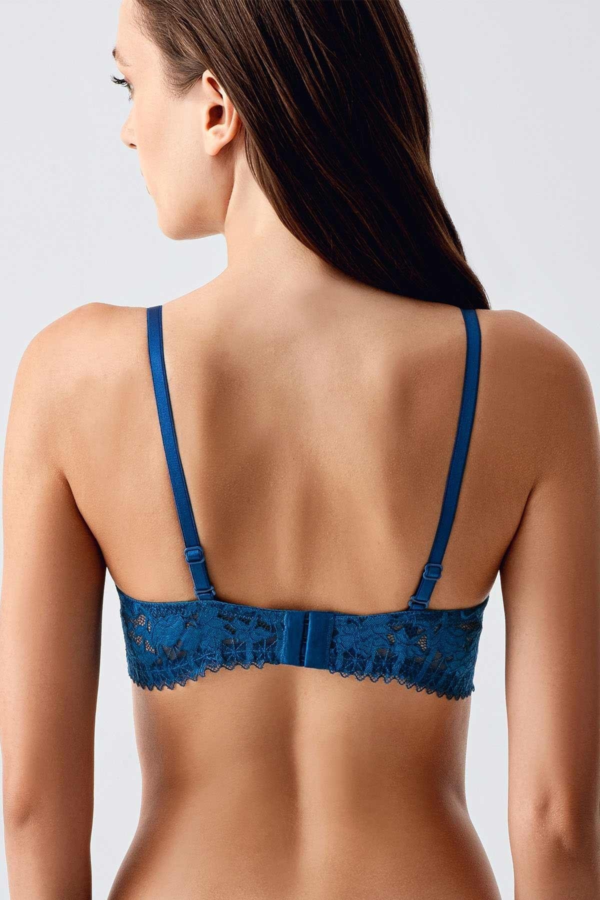Mısırlı New Bra B Cup Petrol Dantelli ve Destekli Sütyen