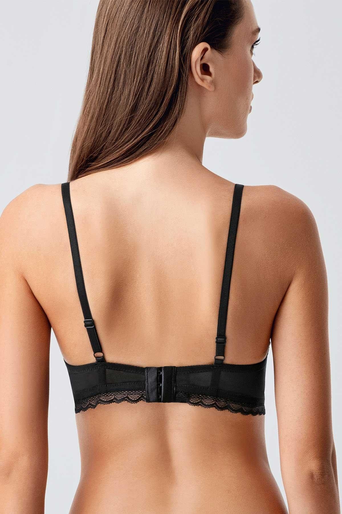Mısırlı New Bra B Cup Siyah Dantelli ve Destekli Sütyen