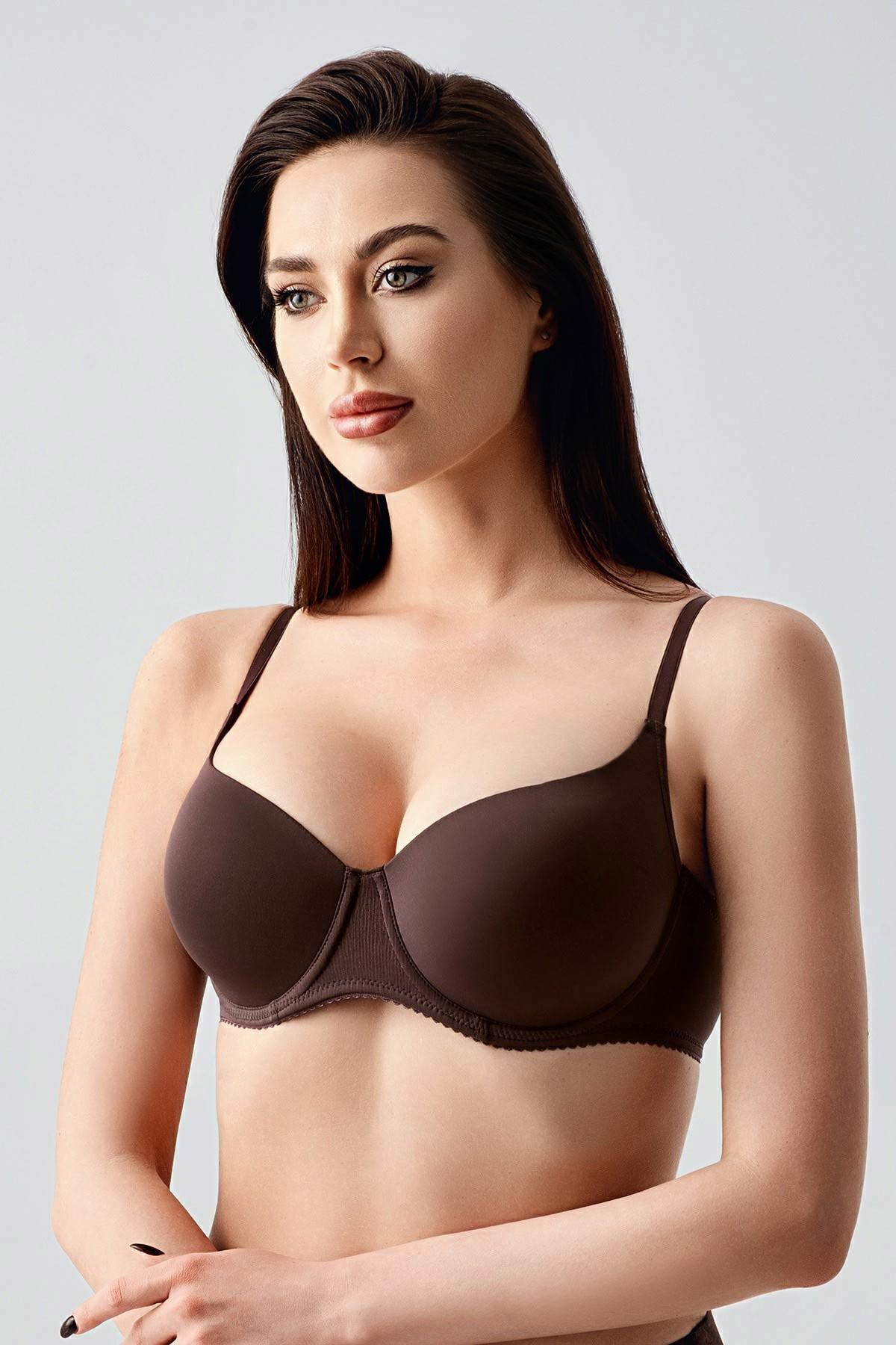 Mısırlı New Bra Big Size Basic Kahverengi Sütyen