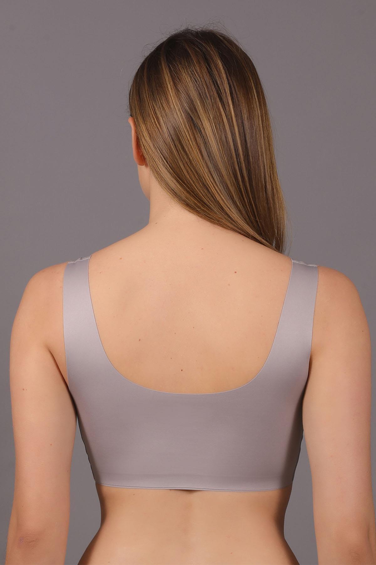 Mısırlı New Bra Desteksiz Lazer Kesim Gri Sütyen - 6130