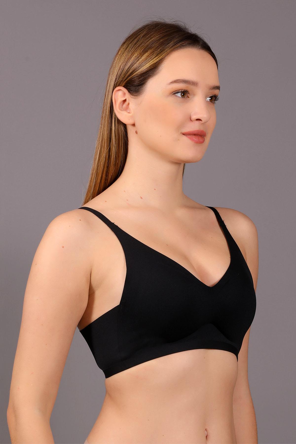 Mısırlı New Bra Desteksiz Lazer Kesim Siyah Sütyen - 6120