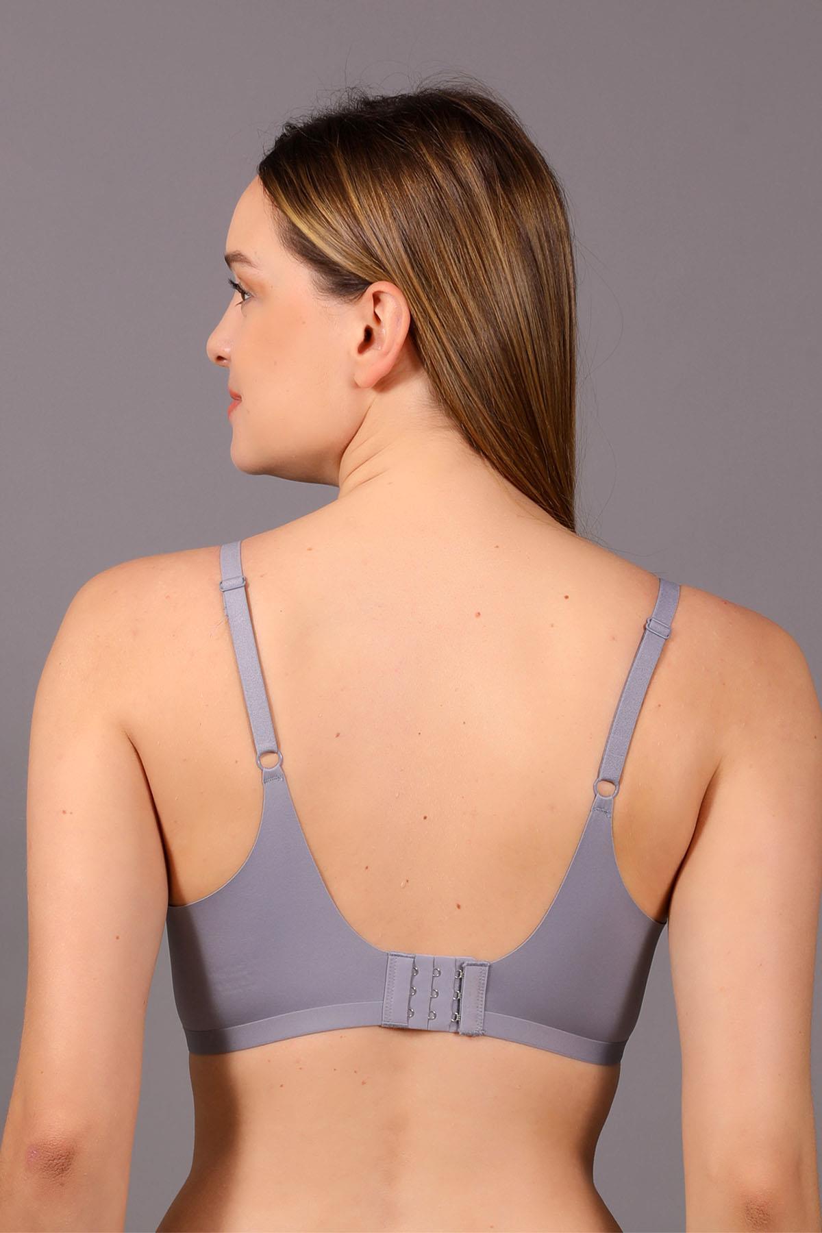Mısırlı New Bra Desteksiz Lazer Kesim Gri Sütyen - 6120