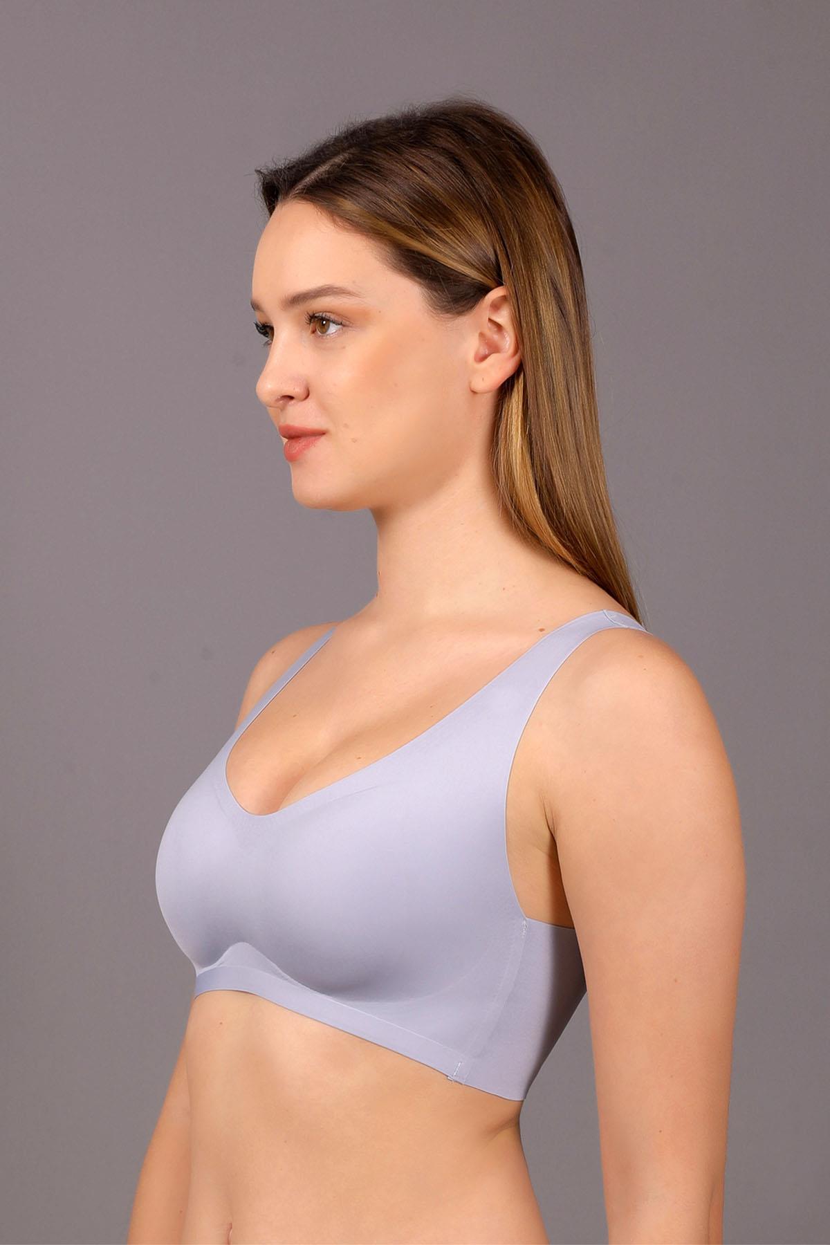 Mısırlı New Bra Desteksiz Lazer Kesim Açık Mavi Sütyen - 6125