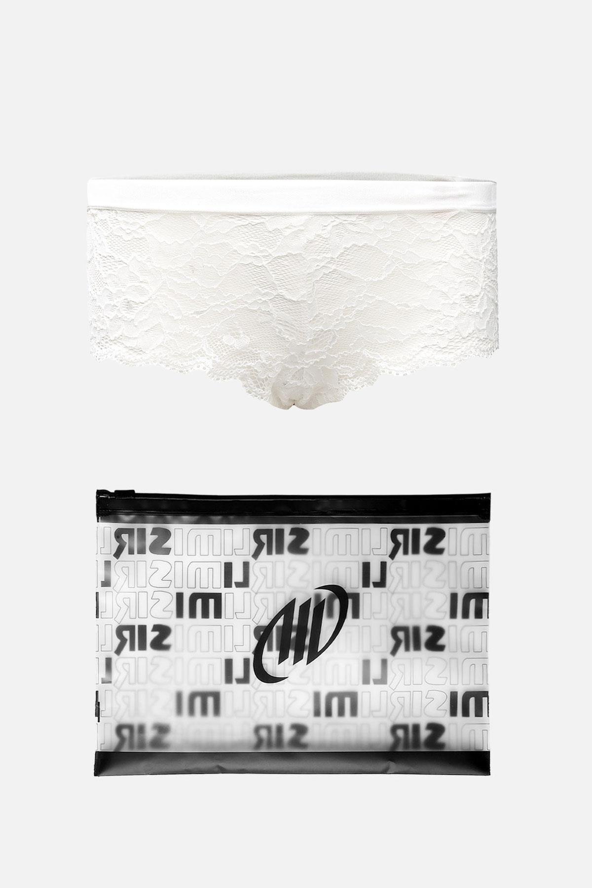Mısırlı New Panty Likralı Dantelli Ekru Şort Külot - 9033