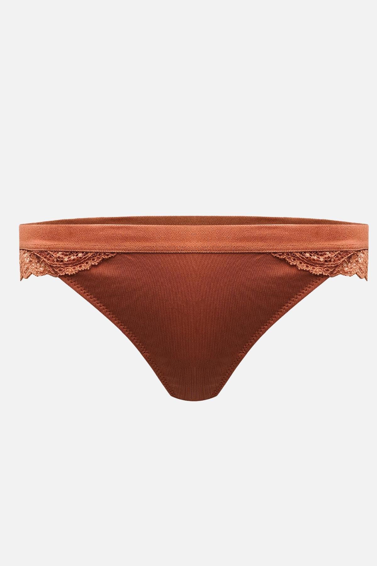 Mısırlı New Panty Likralı Dantelli Kiremit String Külot - 9032