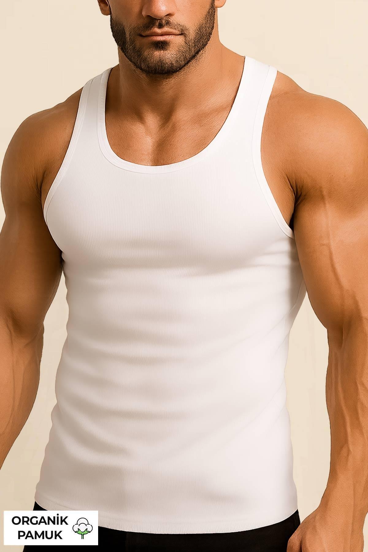 MISIRLI ORGANIC Pamuklu HERCULES Basic Beyaz Atlet