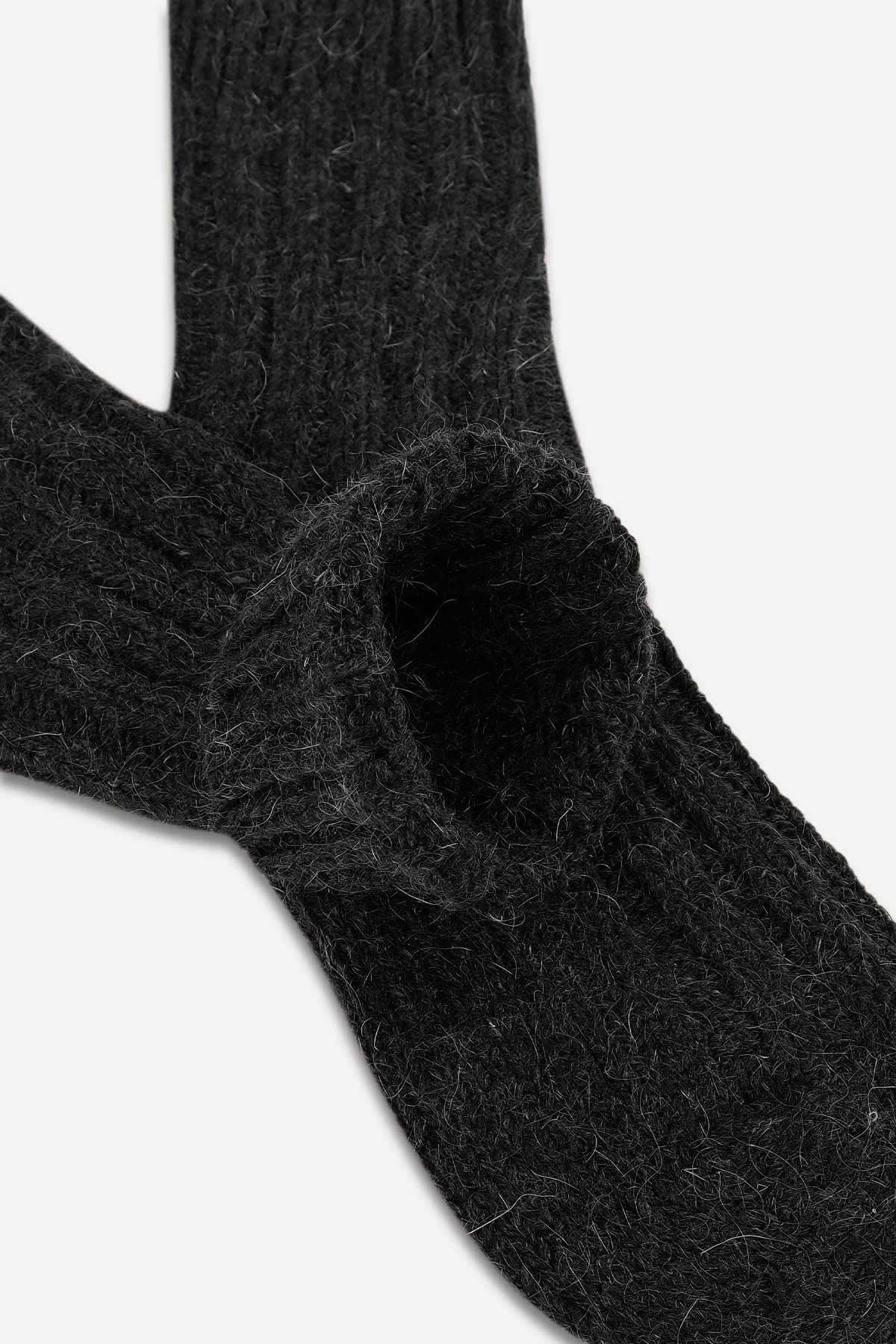 Mısırlı Unisex 5 Kat Alpaka Yünü Kışlık Tekli Antrasit Soket Çorap M 3094 A