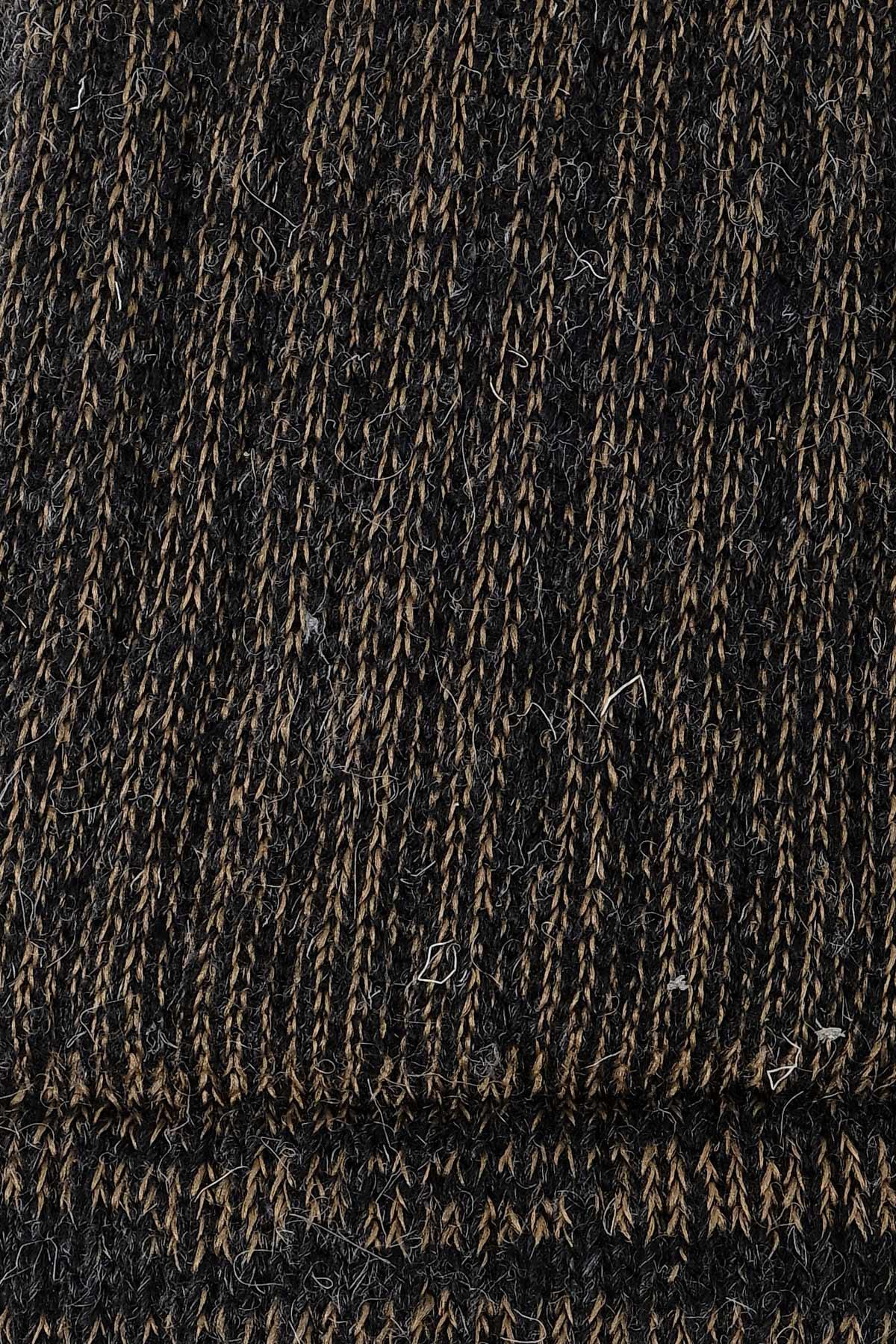 Mısırlı Unisex Alpaka Yünü Havlu Kışlık Antrasit/Bej Soket Çorap - M 6006-AB
