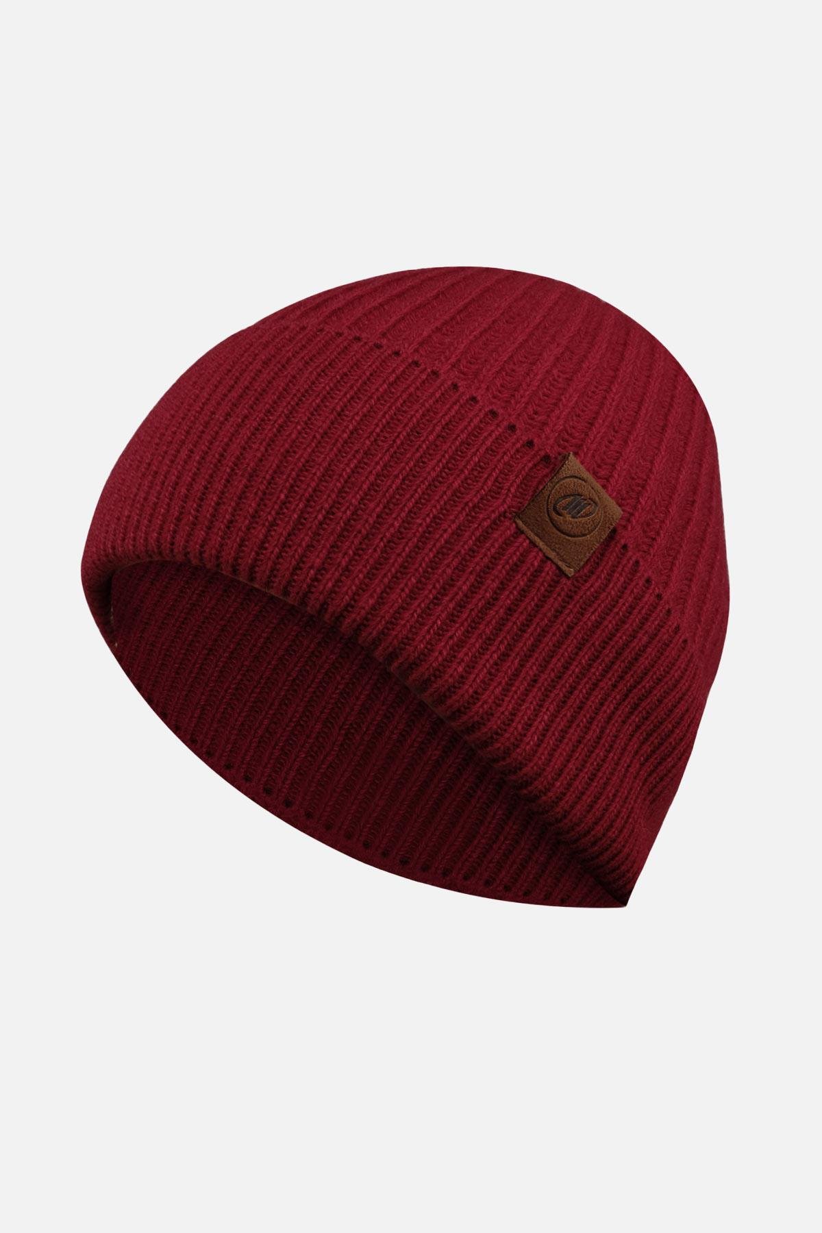 Mısırlı Unisex Kuzu Yünü (Lambswool) Katlamalı Kırmızı Bere