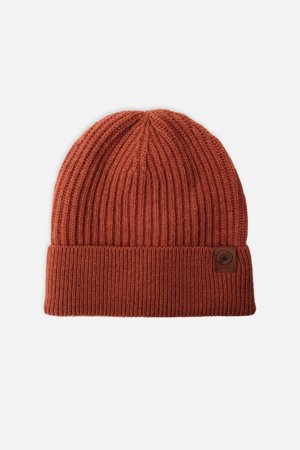 Mısırlı Unisex Kuzu Yünü (Lambswool) Katlamalı Kiremit Bere