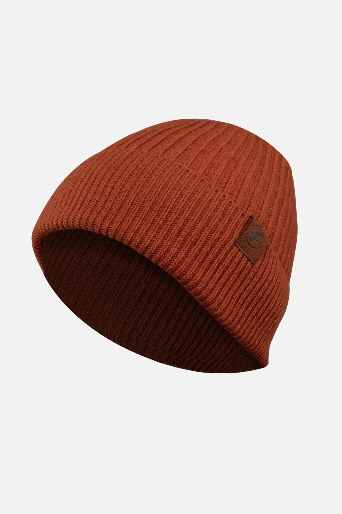 Mısırlı Unisex Kuzu Yünü (Lambswool) Katlamalı Kiremit Bere