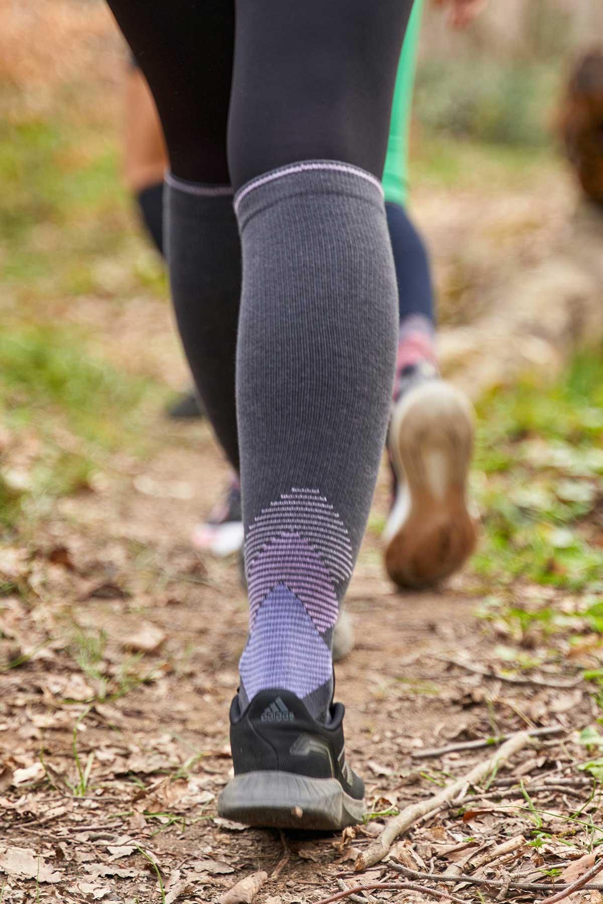 Mısırlı Unisex Merino Yünü Kışlık Tekli Antrasit/Lila Soket Compression Çorap - M COMP-AL
