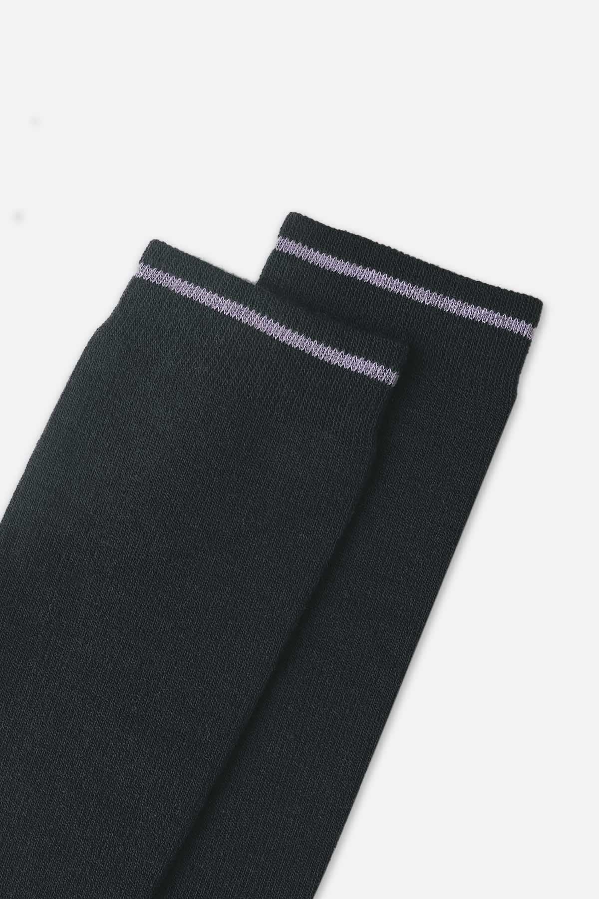 Mısırlı Unisex Merino Yünü Kışlık Tekli Antrasit/Lila Soket Compression Çorap - M COMP-AL