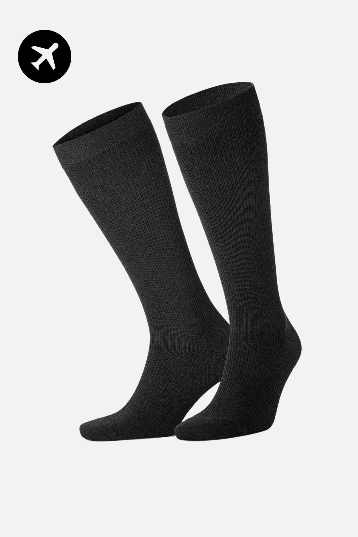 Mısırlı Unisex Merino Yününden, Siyah Özel Sıkılaştırıcı Teknolojiyle Uçuş ve Pilot Çorabı