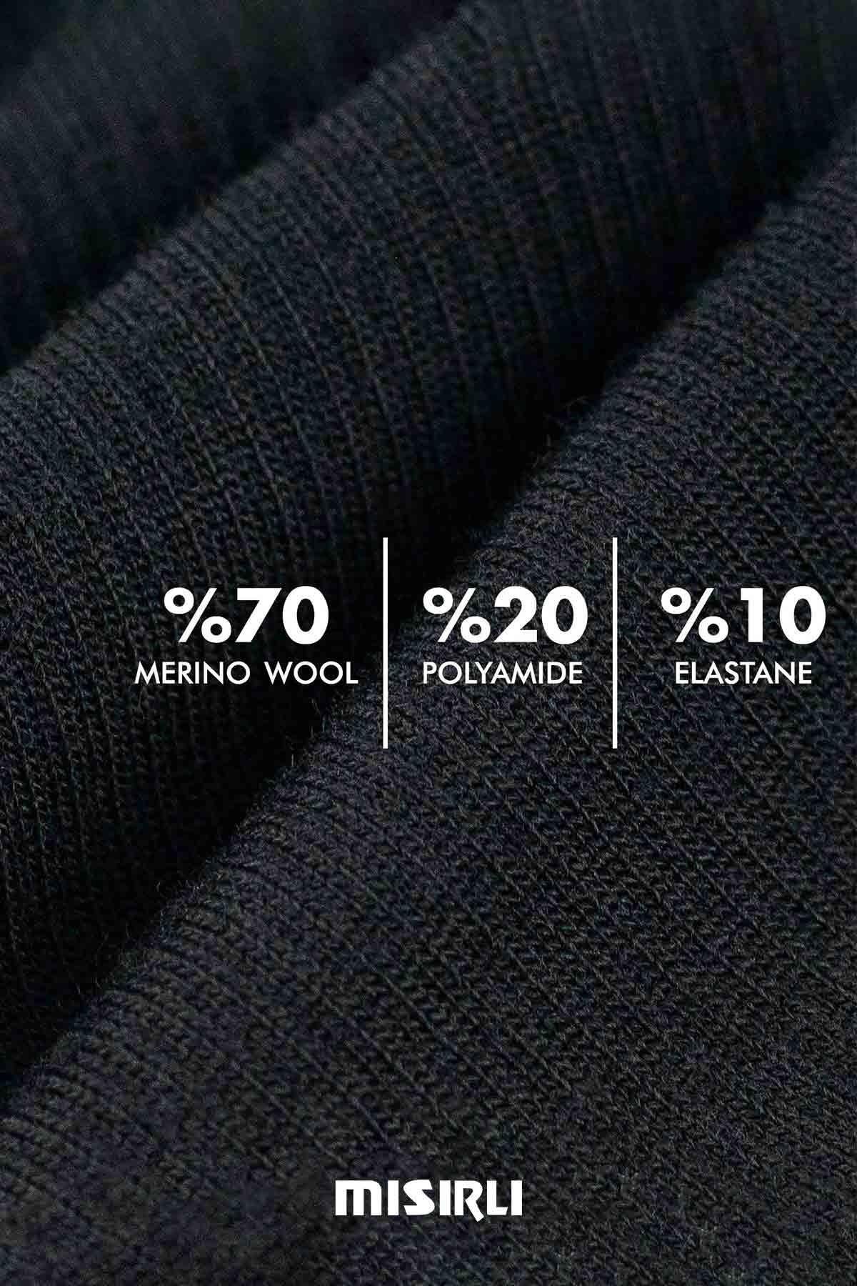 Mısırlı Unisex Merino Yünü Kışlık Tekli Siyah Soket Compression Çorap - M COMP-S