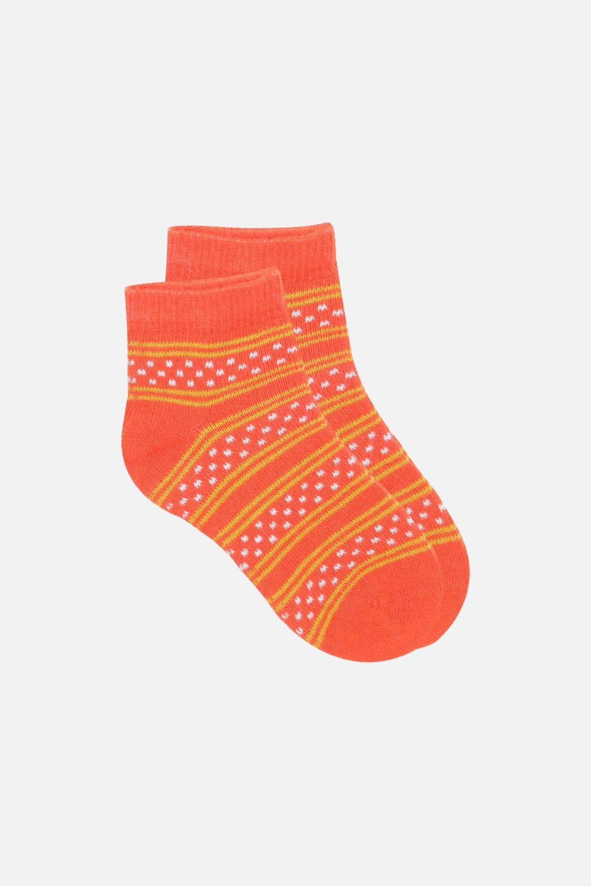 Mısırlı Unisex Pamuklu 3 Çift Çok Renkli Çocuk Patik Çorap - M-BABY-10