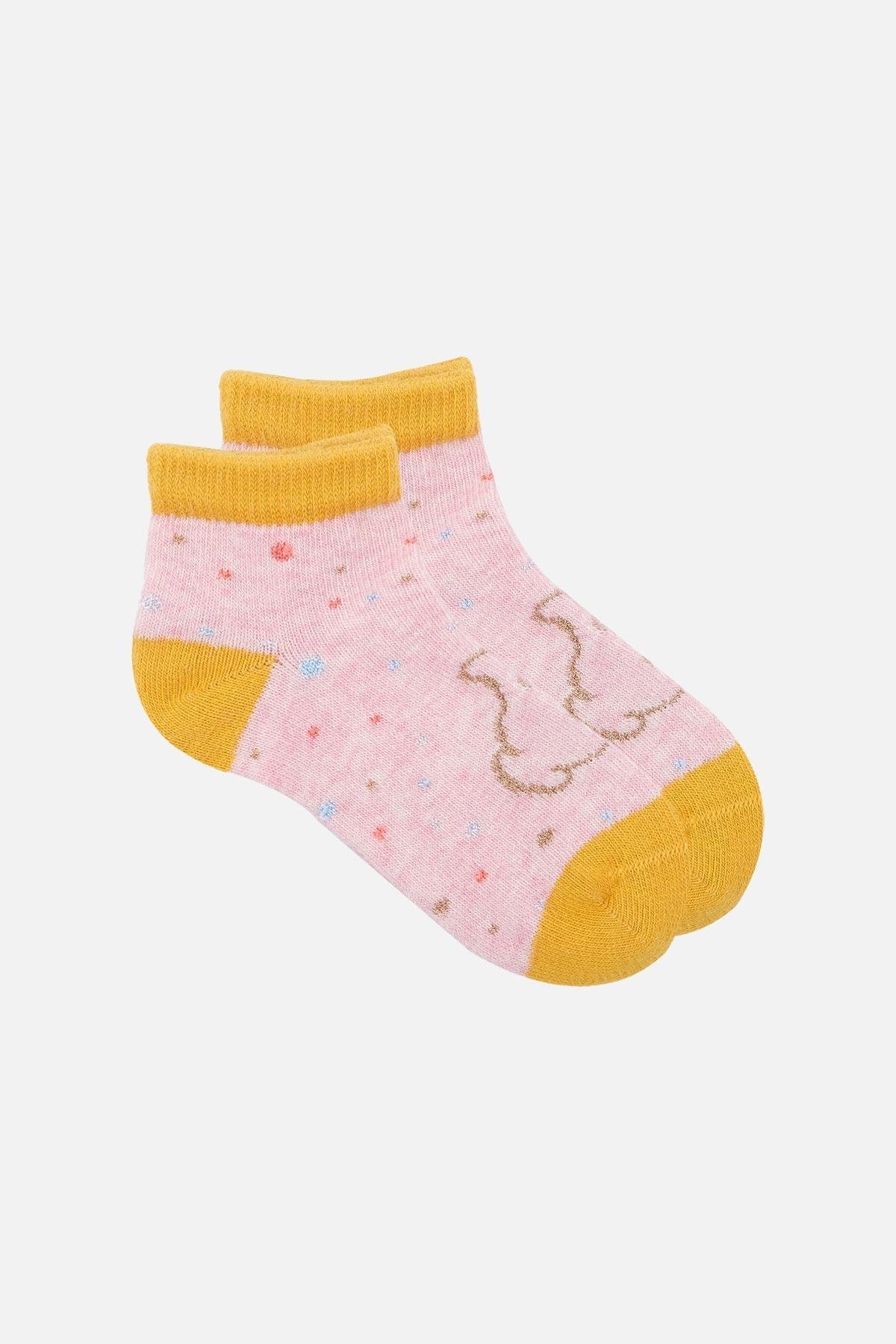 Mısırlı Unisex Pamuklu 3 Çift Çok Renkli Çocuk Patik Çorap - M-BABY-29