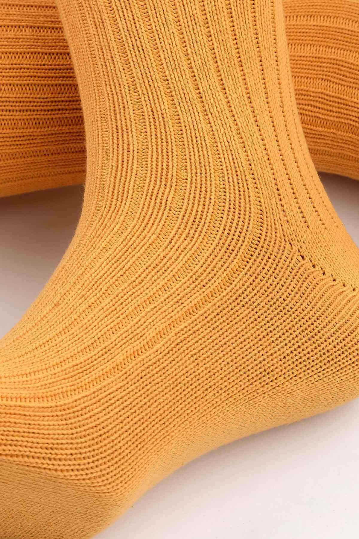 Mısırlı Unisex Pamuklu Bio Cotton Kışlık Turuncu Soket Çorap   M 3093A T