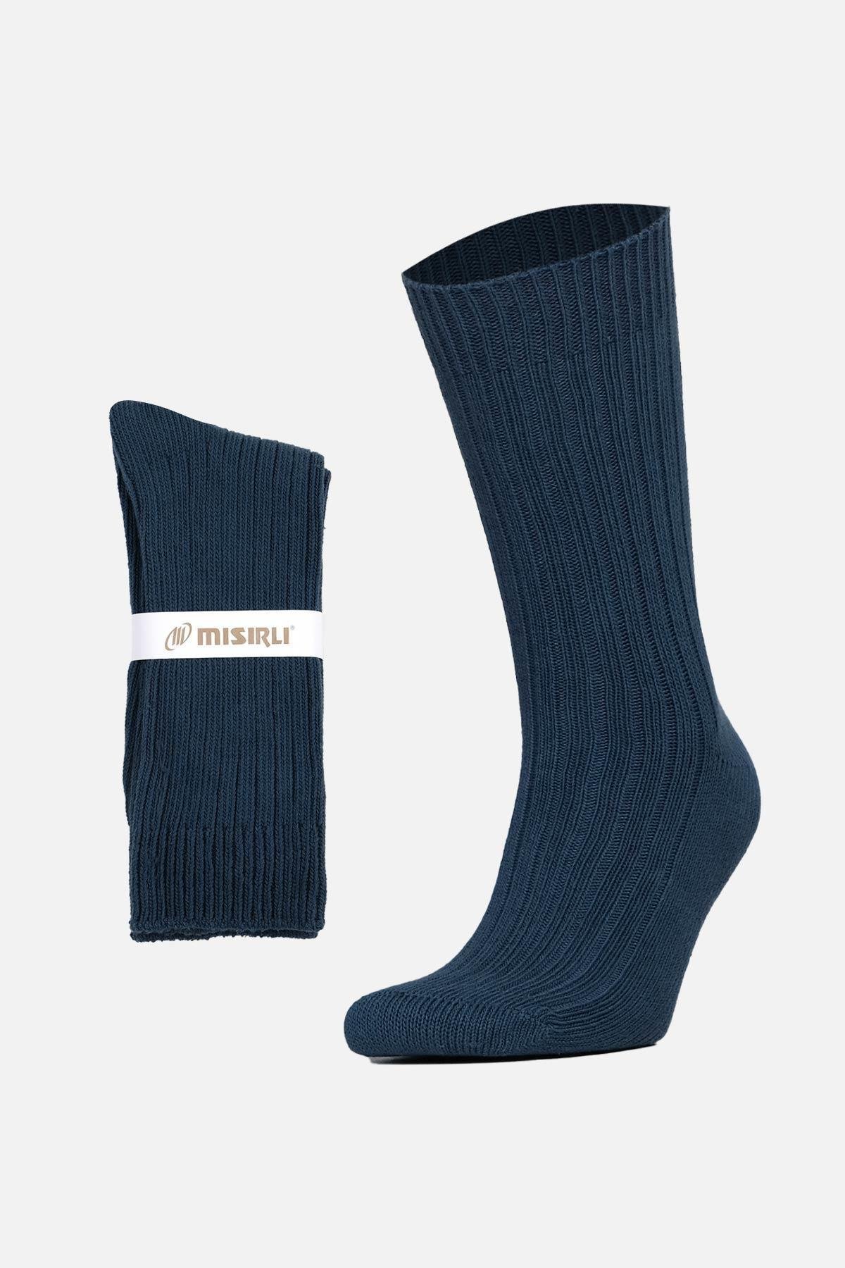 Mısırlı Unisex Pamuklu Bio Cotton Kışlık Lacivert Soket Çorap - M-3093A-L