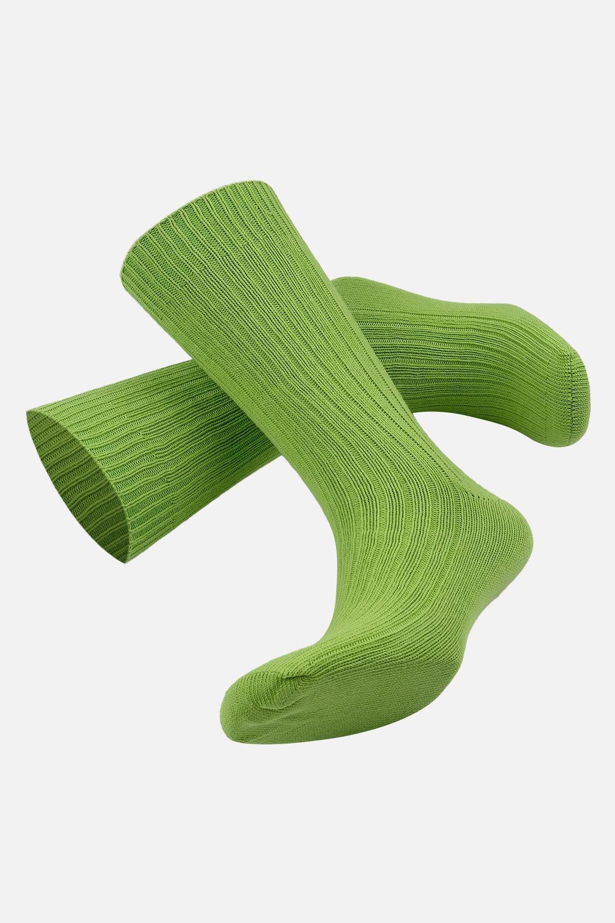 Mısırlı Unisex Pamuklu Bio Cotton Kışlık Yeşil Soket Çorap - M-3092A-Y