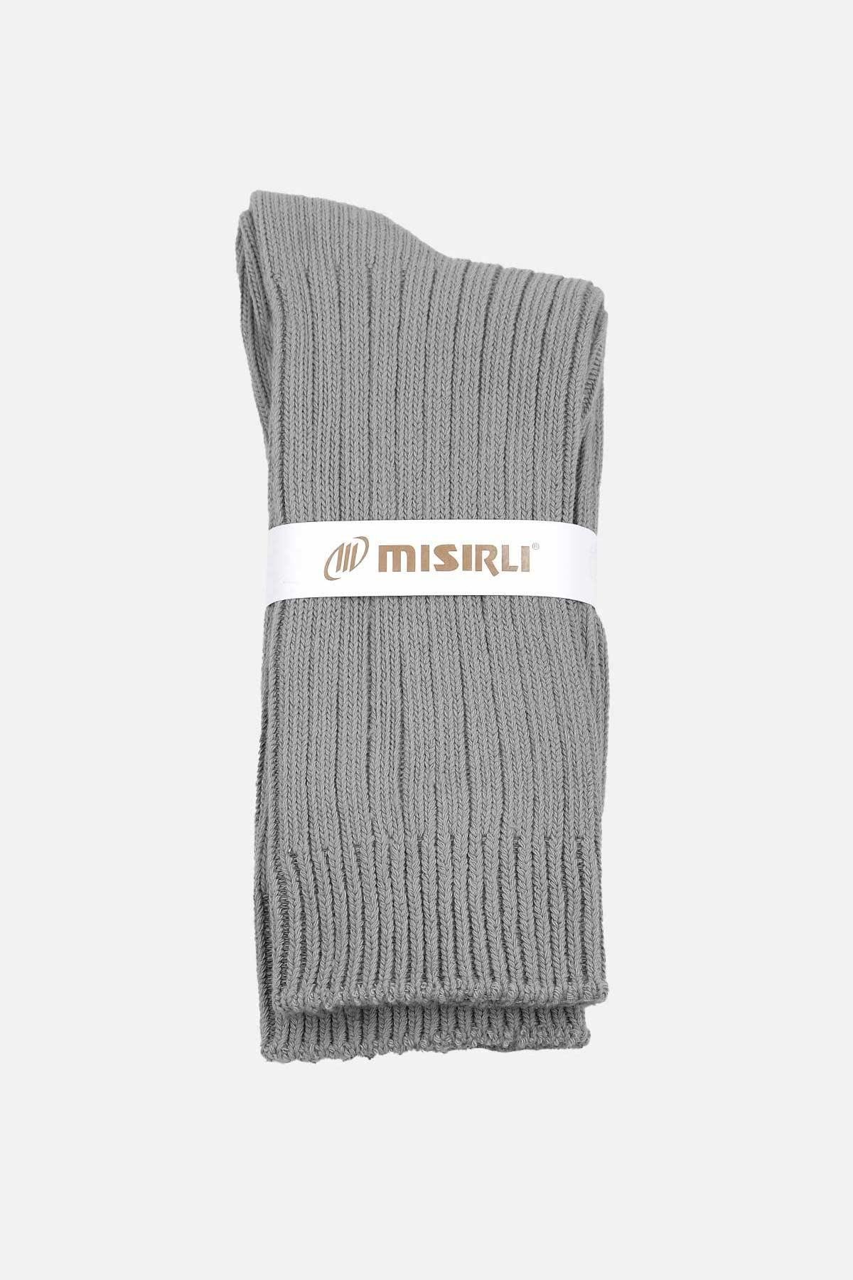 Mısırlı Unisex Pamuklu Bio Cotton Kışlık Gri Soket Çorap   M 3092A G