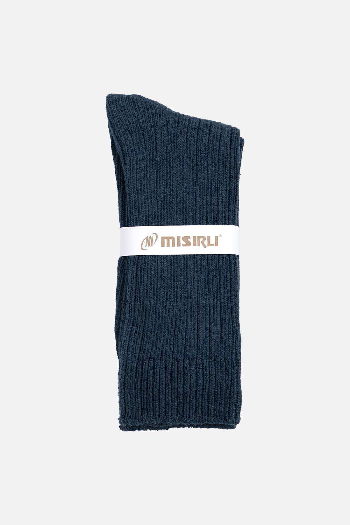 Mısırlı Unisex Pamuklu Bio Cotton Kışlık Lacivert Soket Çorap - M-3093A-L