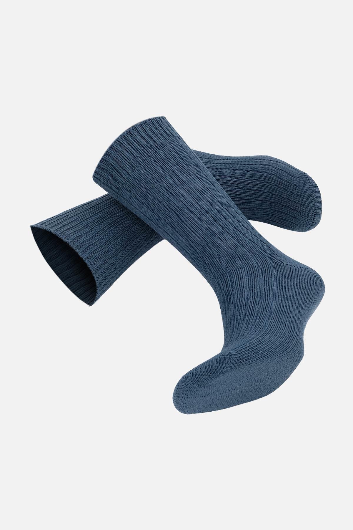 Mısırlı Unisex Pamuklu Bio Cotton Kışlık Lacivert Soket Çorap - M-3093A-L