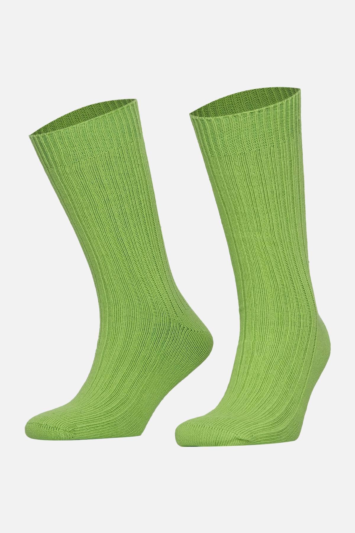 Mısırlı Unisex Pamuklu Bio Cotton Kışlık Yeşil Soket Çorap - M-3092A-Y