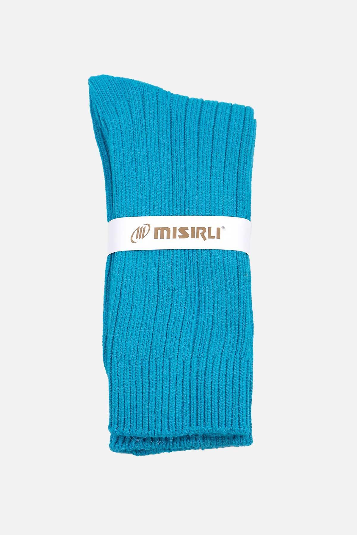 Mısırlı Unisex Pamuklu Bio Cotton Kışlık Mavi Soket Çorap - M-3092A-M
