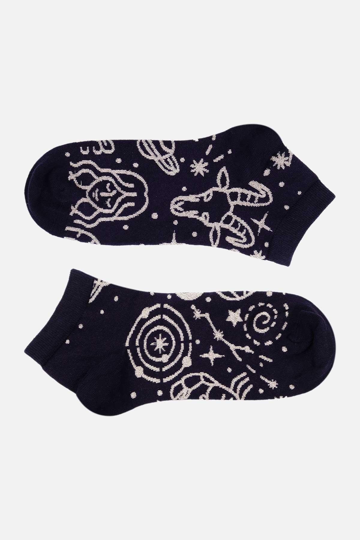 Mısırlı Unisex Pamuklu Burç Temalı Patik Çorap - M-BURC-T1