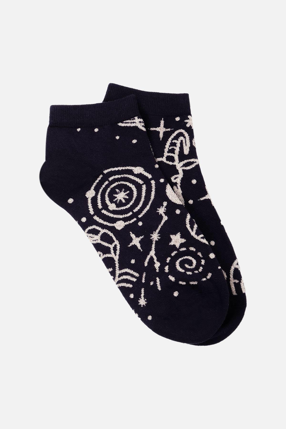 Mısırlı Unisex Pamuklu Burç Temalı Patik Çorap - M-BURC-T1