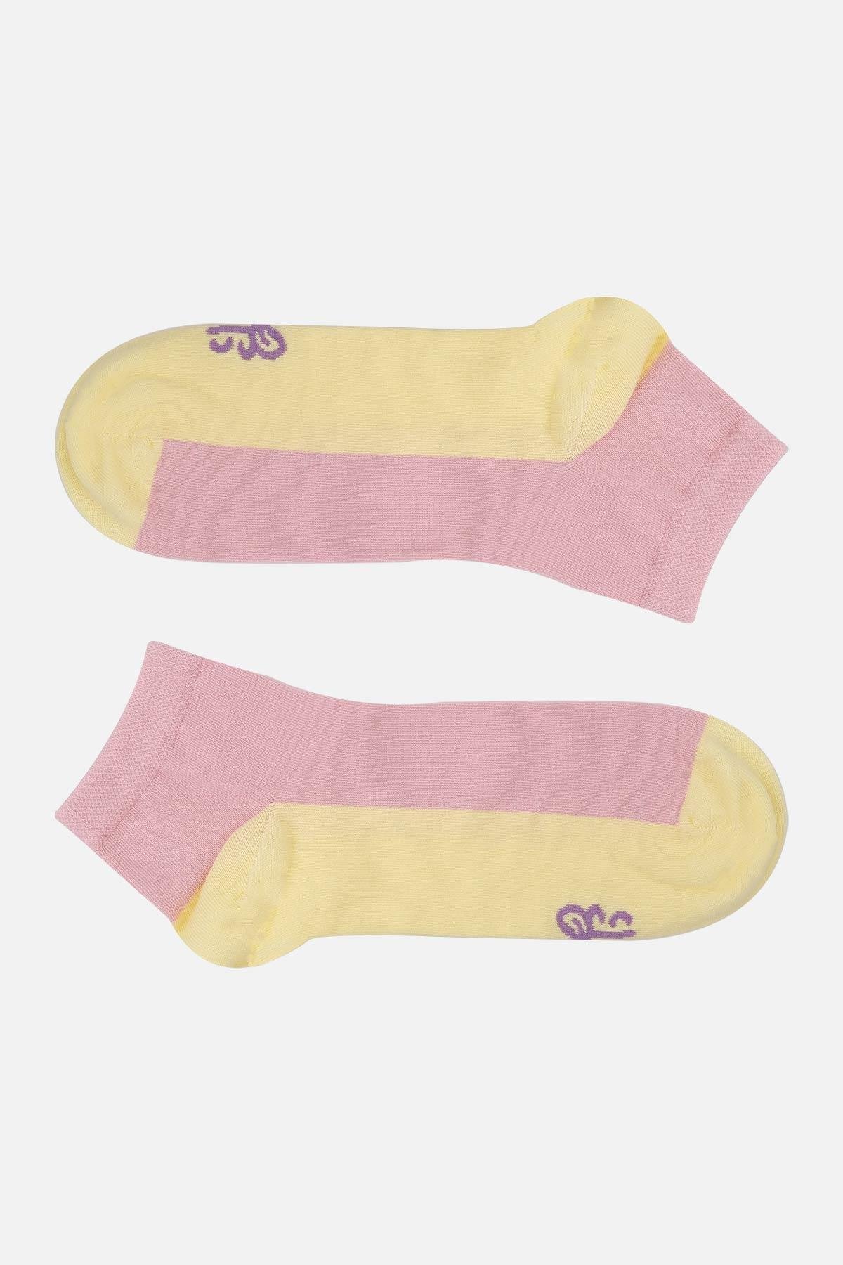 Mısırlı Unisex Pamuklu Çift Renkli Patik Çorap M CIFT R3