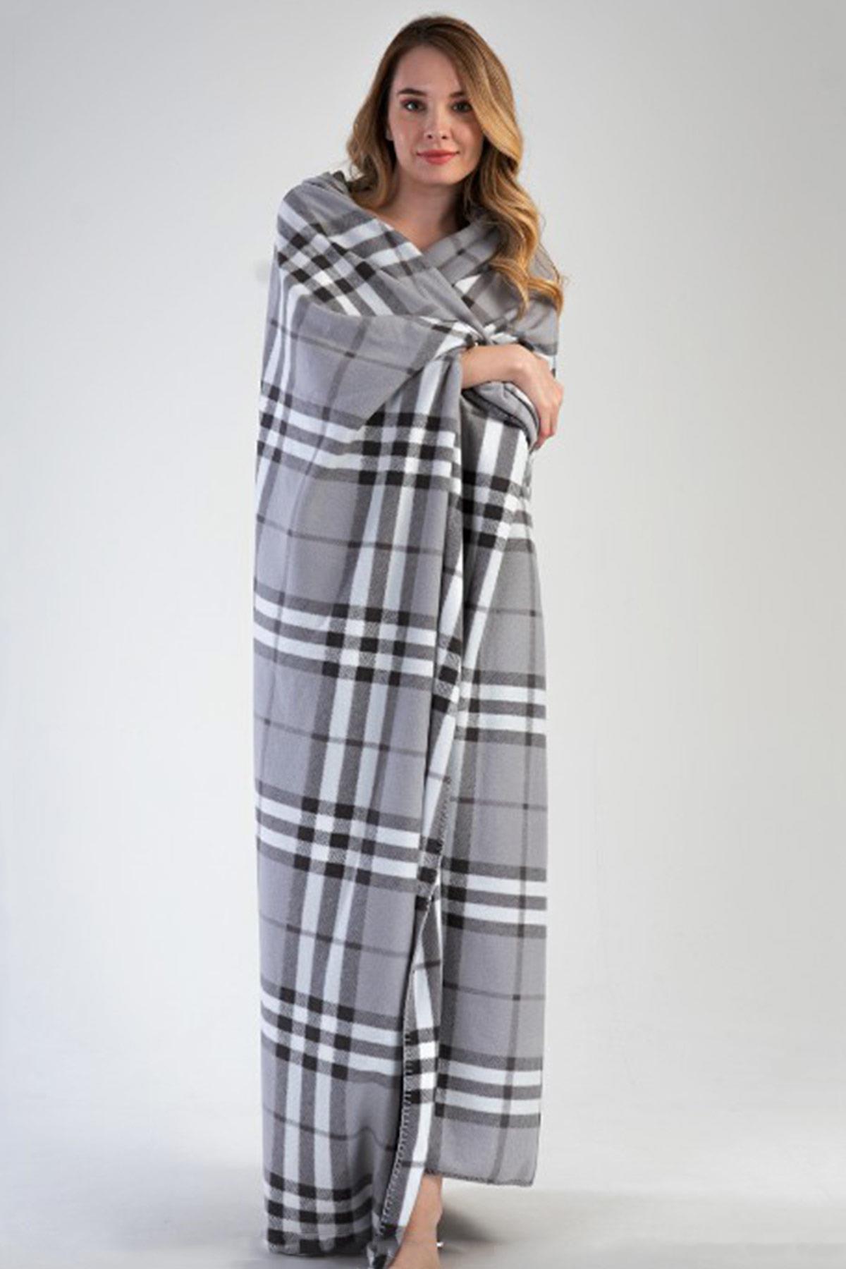 Mısırlı Unisex Polar Gri Battaniye