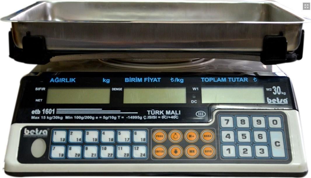 ETB 1601 60 Kg Pazarcı Terazisi Akülü
