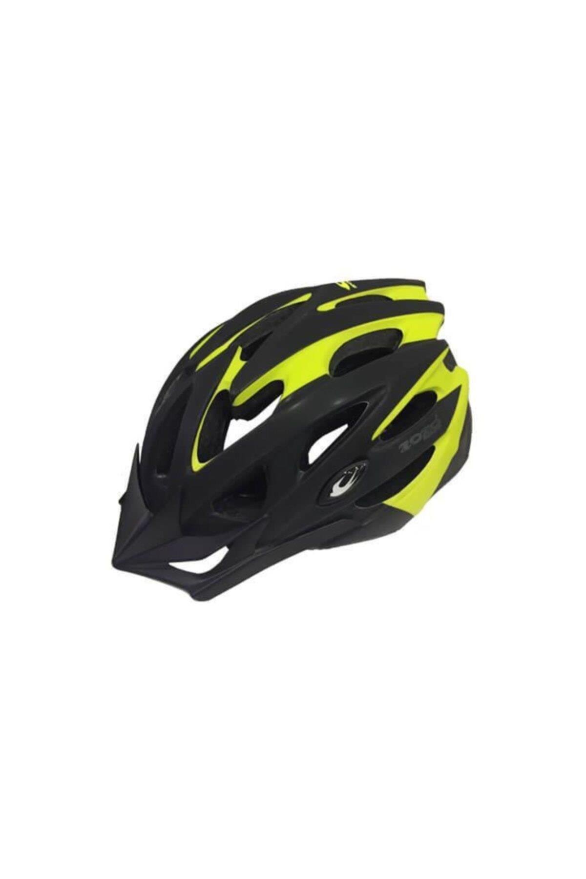 Kron Zozo - Kask - Mv29 - Arka Led Lambalı - Fileli - Siyah/Lime - M Beden