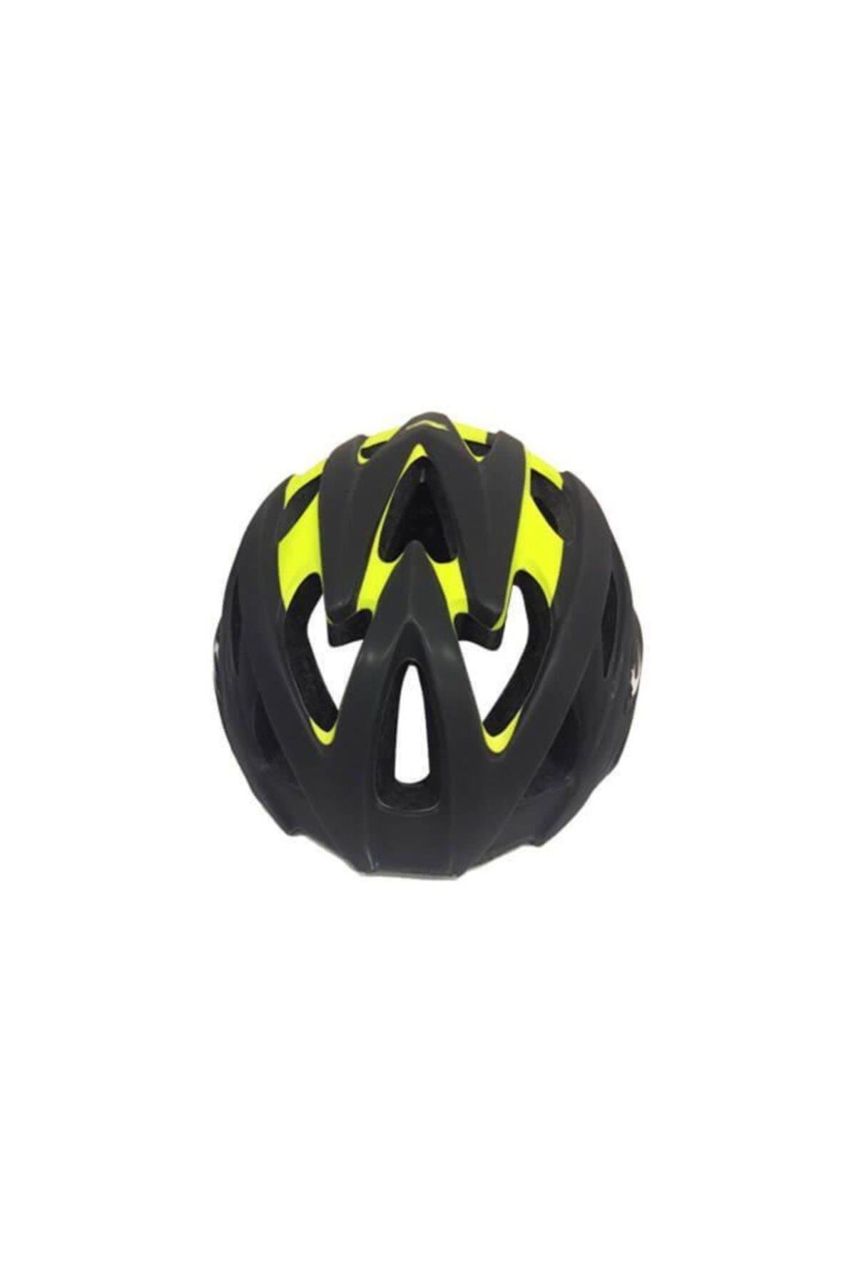 Kron Zozo - Kask - Mv29 - Arka Led Lambalı - Fileli - Siyah/Lime - M Beden