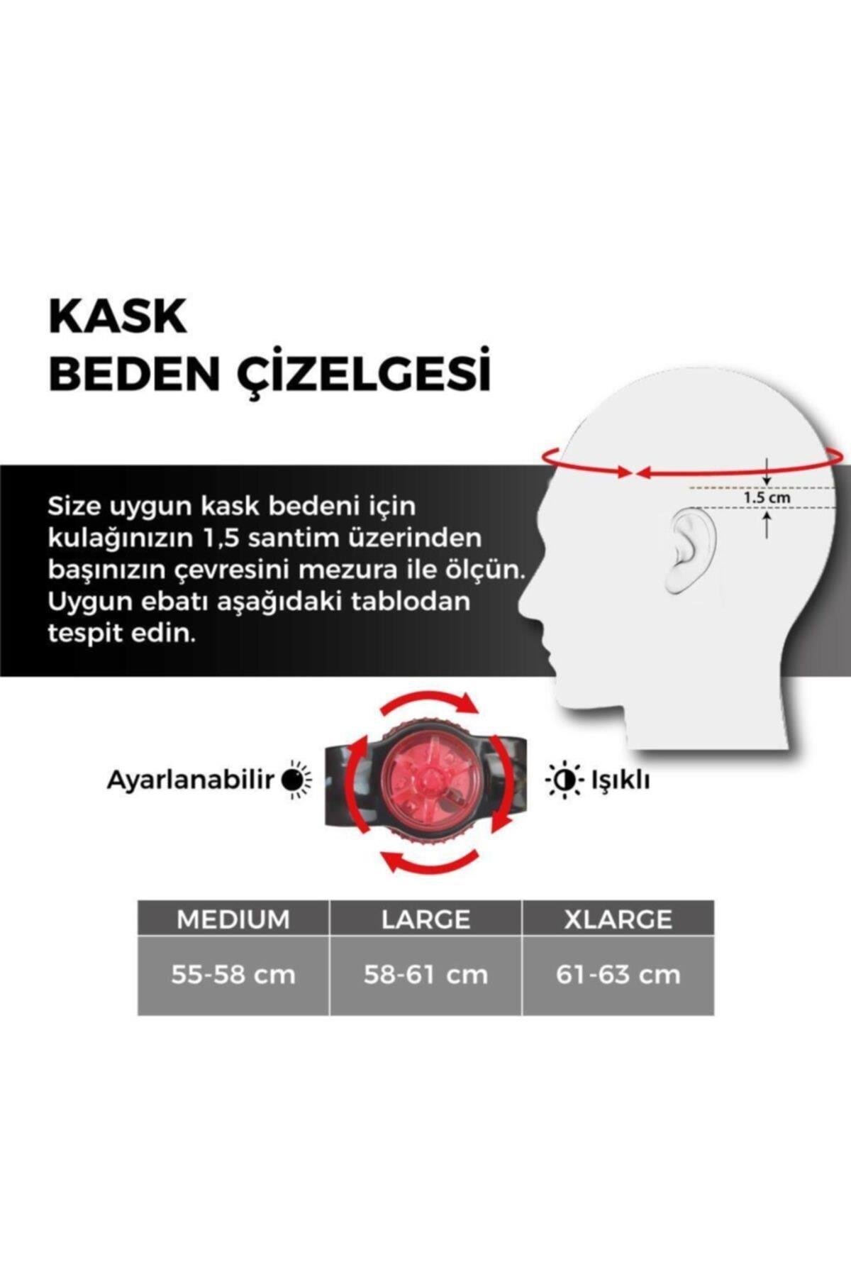 Kron Zozo - Kask - Mv29 - Arka Led Lambalı - Fileli - Siyah/Lime - M Beden