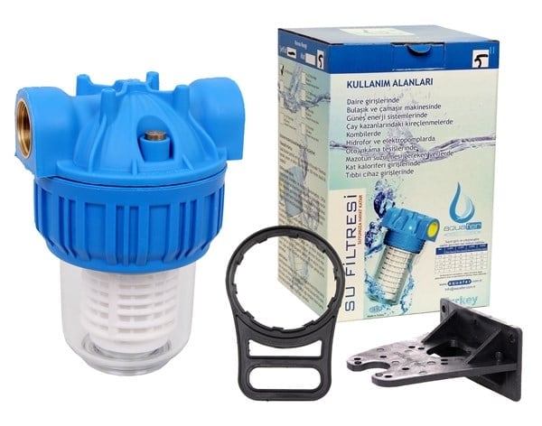 Aquafer 5 inç Yıkanabilir Su Arıtma Filtresi (1, 3/4 ve 1/2 inç girişli)
