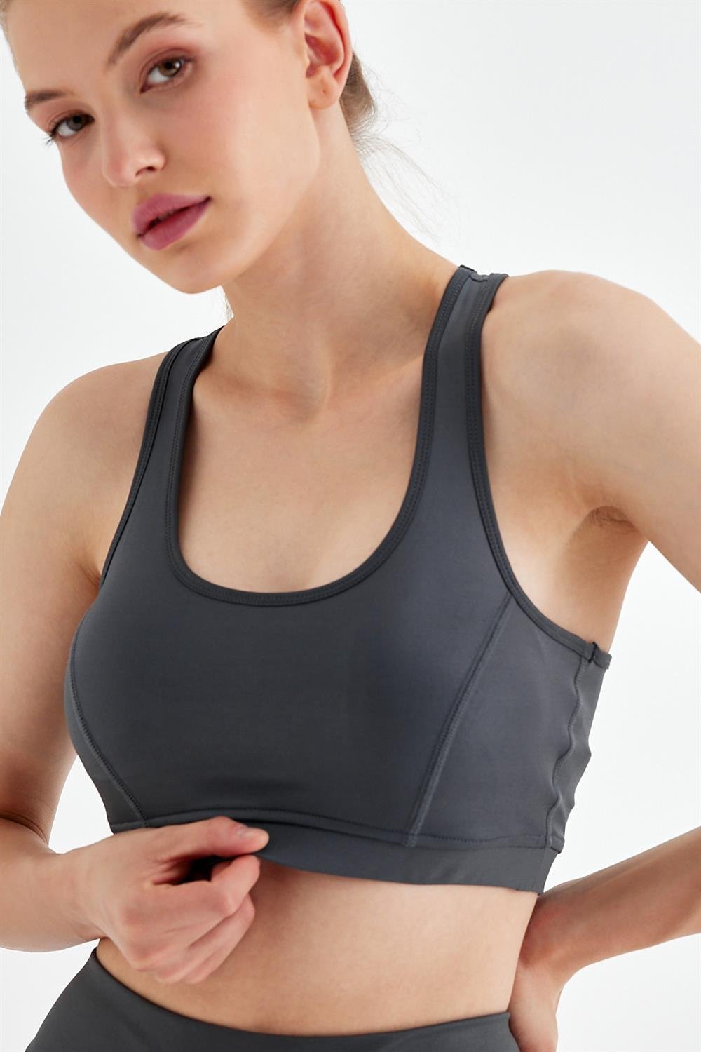 Kadın Metalik Parlak Spor Bra