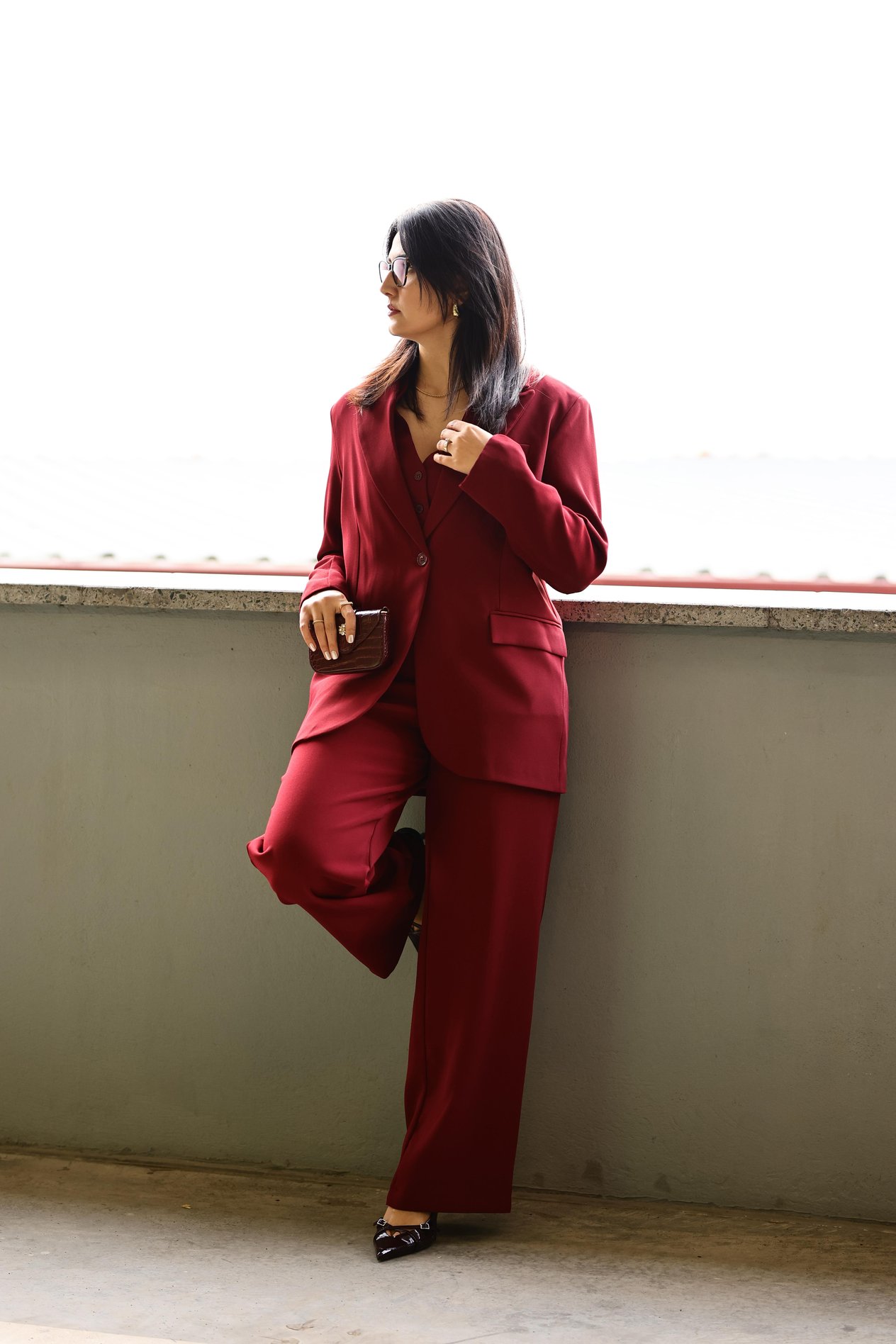Bordo Premium Palazzo Pantolon
